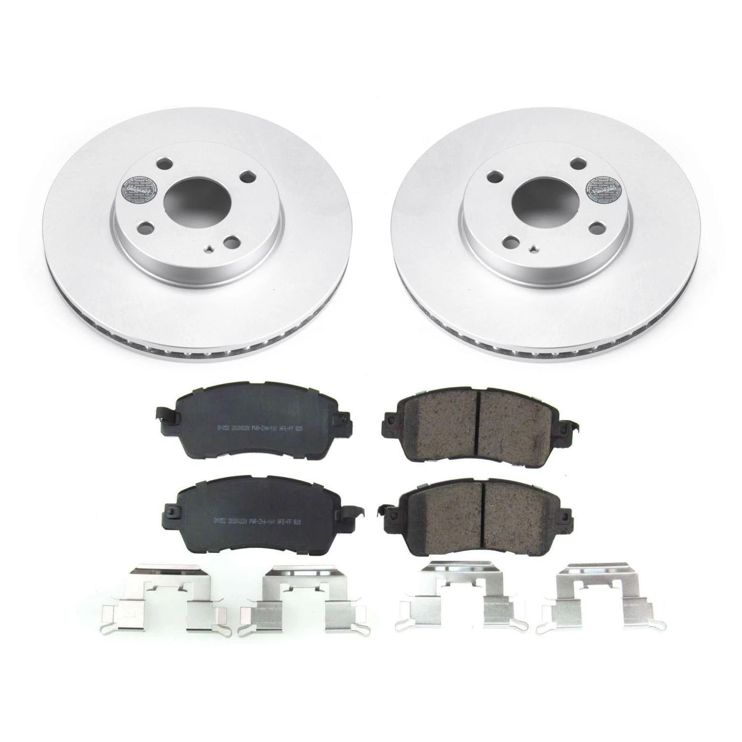 Power Stop Z17 Front Coated Rotor Brake Kit-Coated Rotors and Ceramic Brake Pads For Scion iA 2016, Toyota Yaris 2019-2020, Toyota Yaris iA 2017-2018 [Model Specific]