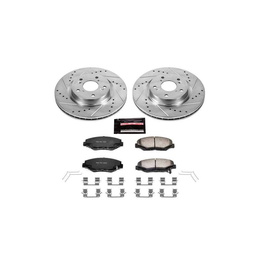 Power Stop K6488-36 Z36 Truck & Tow Front Brake Kit, Carbon Fiber Ceramic Brake Pads and Drilled/Slotted Brake Rotors For Honda CR-V 2012-2016 [Model Specific]