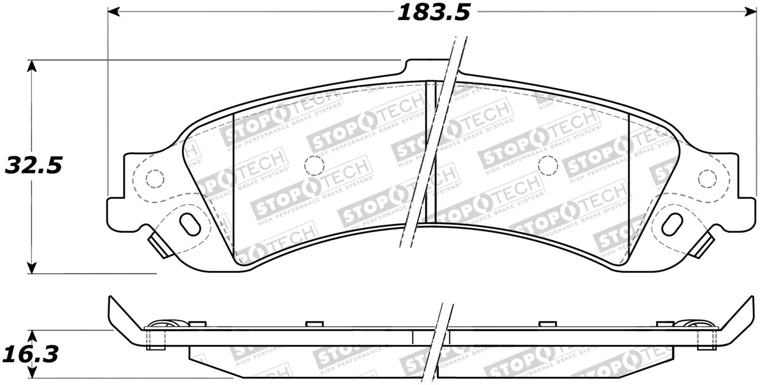 Rear StopTech 308.08340 Brake Pads with Shims and Hardware Street