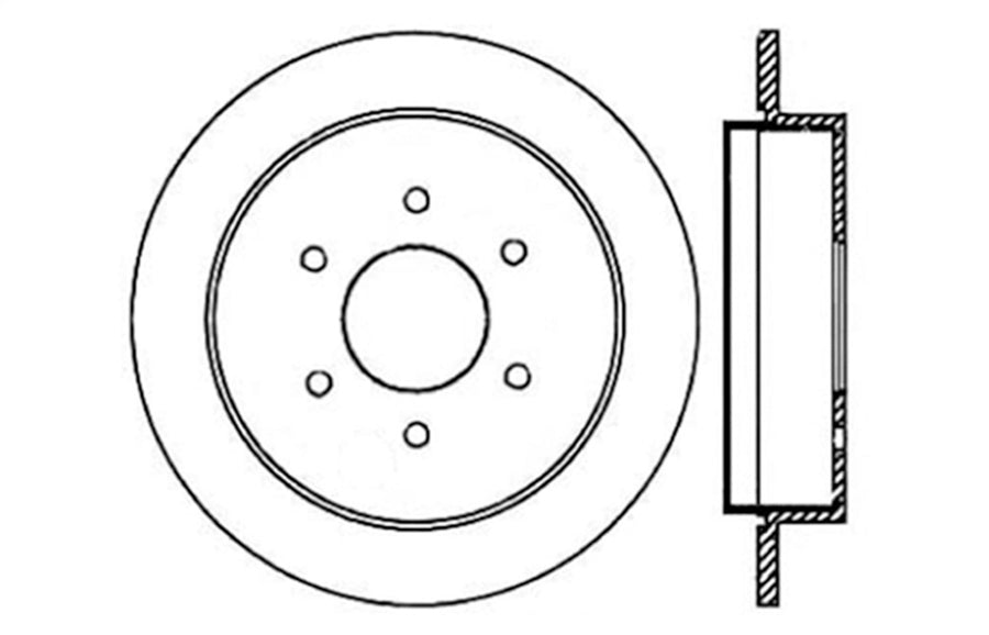 StopTech Sport 128.42081R Cross Drilled Brake Rotor (Rear Right), 1 Pack