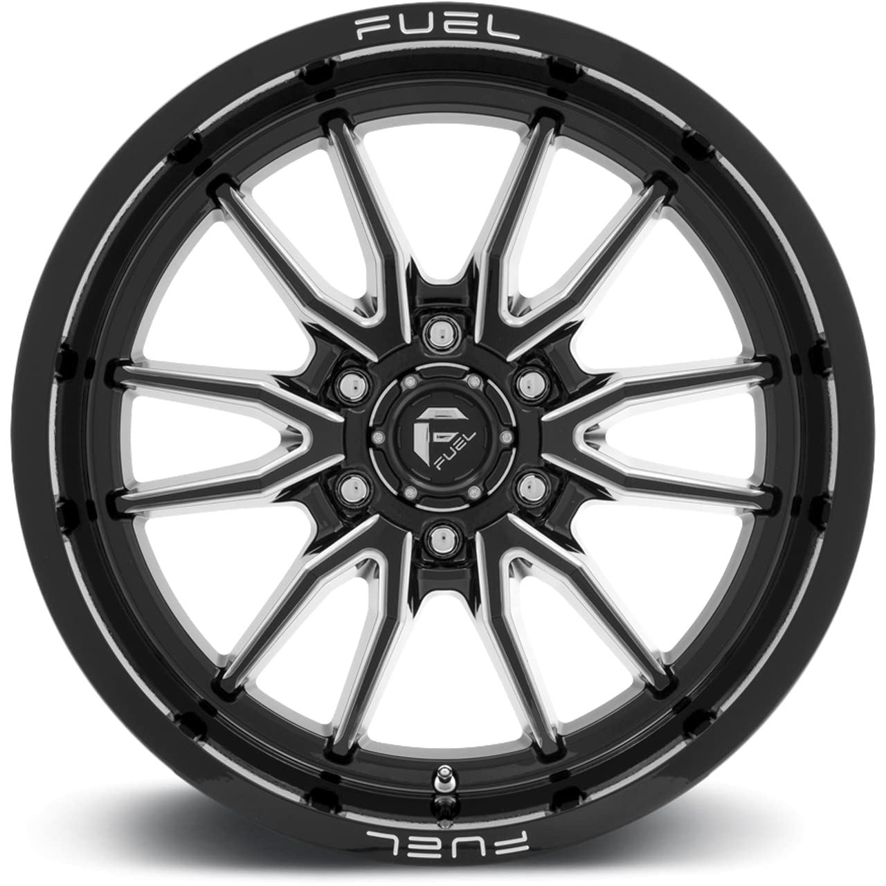 D761 CLASH FUEL OFF-ROAD 22X10, 6X5.5, 4.79, -18mm GLOSS BLACK MILLED - D76122008447