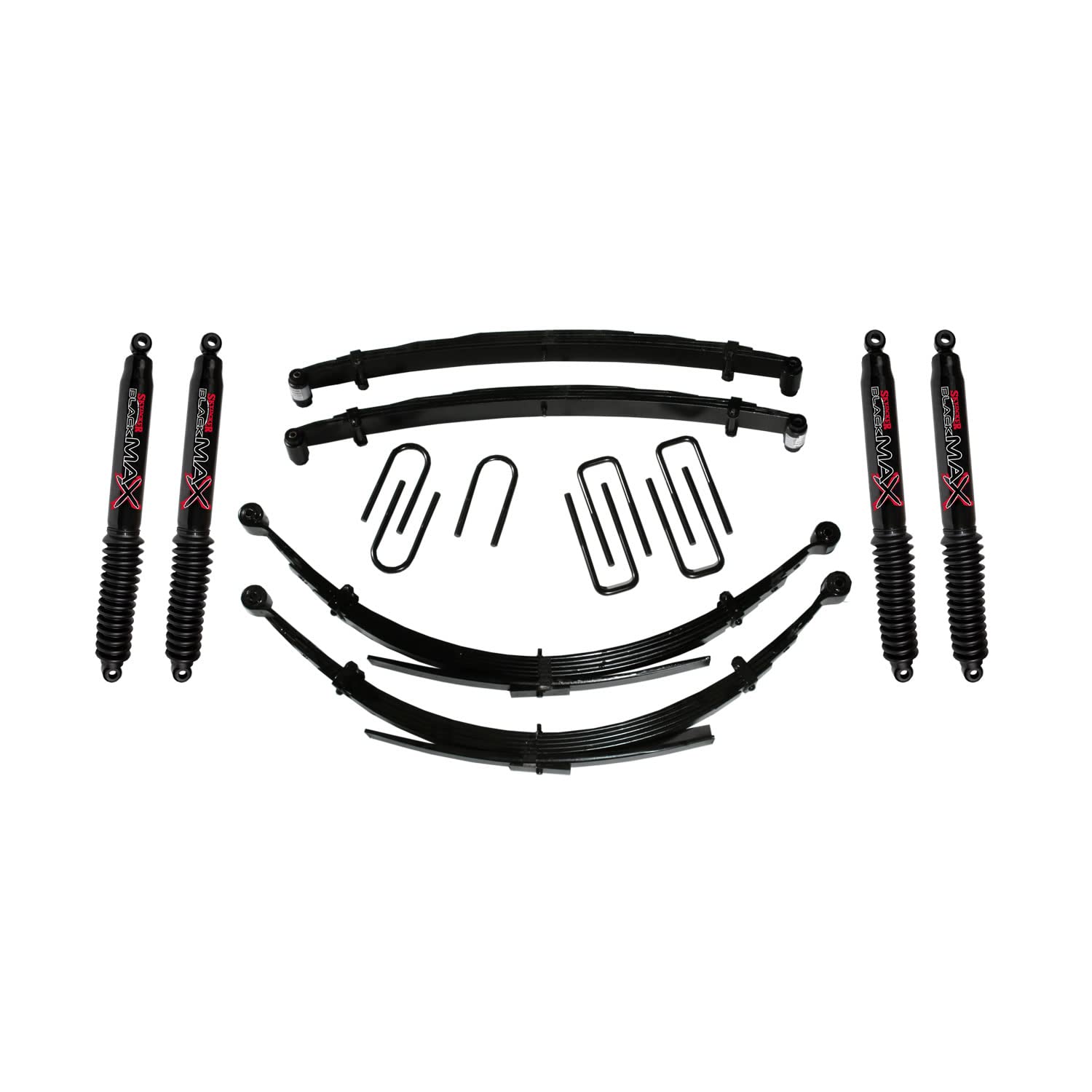 Skyjacker Suspension Lift Kit D600CDKS6-B w/Shock Black MAX Shocks 6 in. Front/Rear Lift Incl. Front/Rear Leaf Springs Front/Rear UBolt Kits Front Bushing Kit 4 Shocks