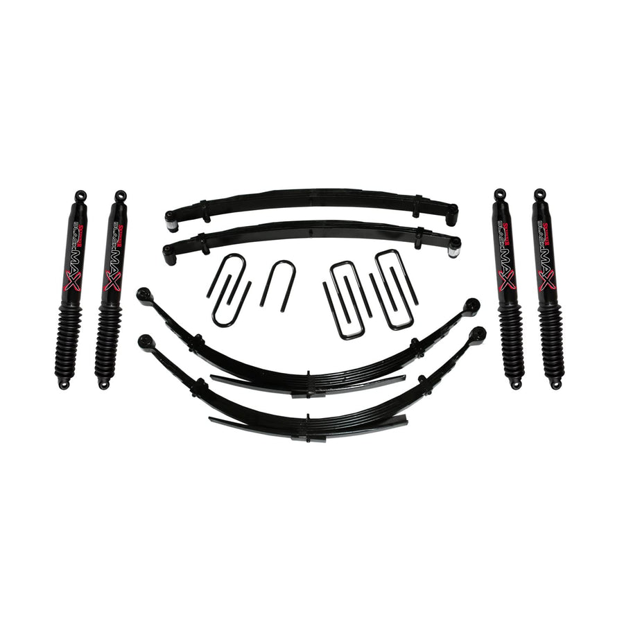 Skyjacker Suspension Lift Kit D600CDKS6-B w/Shock Black MAX Shocks 6 in. Front/Rear Lift Incl. Front/Rear Leaf Springs Front/Rear UBolt Kits Front Bushing Kit 4 Shocks
