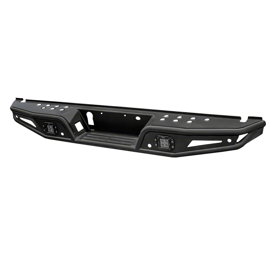 TrailFX Rear Bumper Matte Black Powder Coated Steel Fits 2016-2023 Toyota Tacoma, One-Piece Design, OE Sensor Compatible, Hitch Compatible Bolt-On Bumper TrailFX RPRB001TI