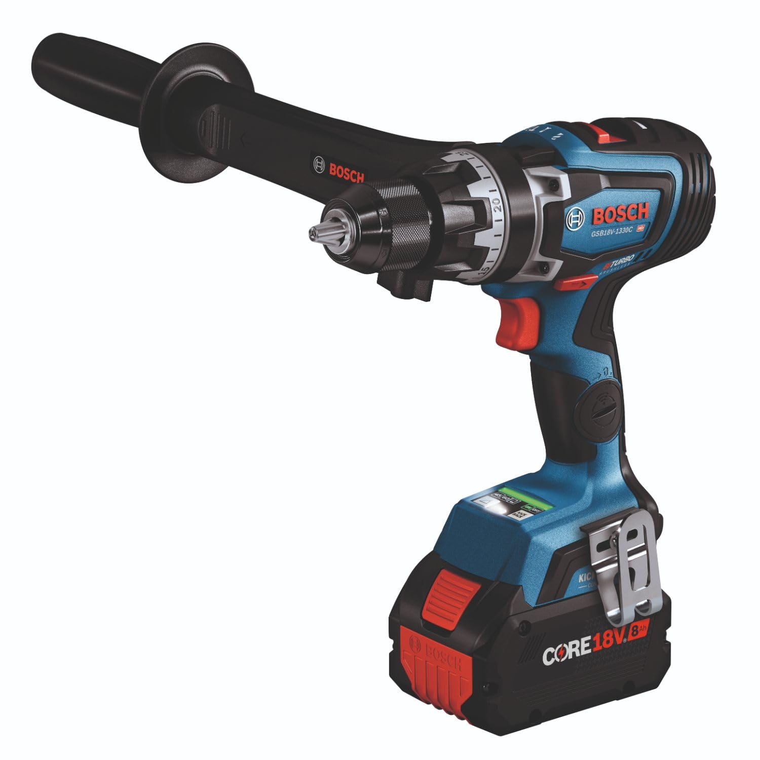 BOSCH 18V GXL18V-260B26 Combo Kit with 1/2 In. Hammer Drill/Driver, 1/4 In. and 1/2 In. Two-In-One Bit/Socket Impact Driver, (1) CORE18V 8 Ah Battery and (1) CORE18V 4 Ah Battery