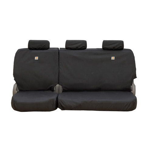 Covercraft Super Dux Carhartt SeatSaver Custom Seat Covers | Fits 2016-2023 Toyota Tacoma Double Cab | 2nd Row 40/60 Bench Seat, Super Dux Black