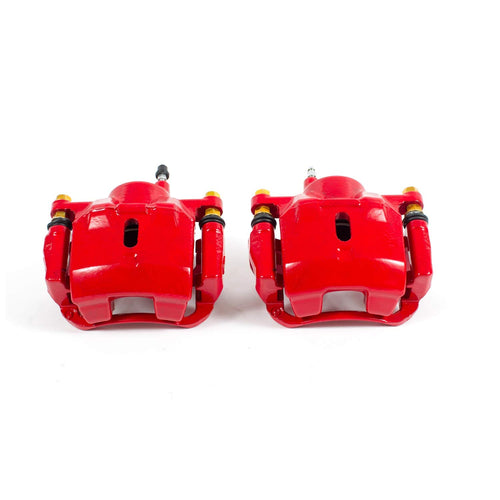 Power Stop Pair of High-Temp Red Powder Coated Front Calipers For Toyota Echo 2001-2005, Toyota MR2 Spyder 2000-2005 [Model Specific]