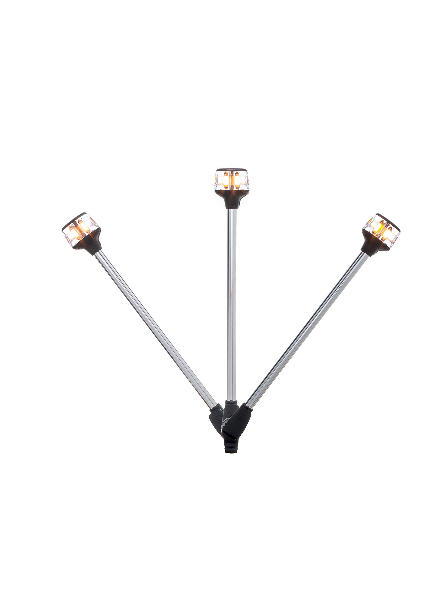 Lightarmor Attwood 7202-P-7 Folding 20-Inch Incandescent 3 Nautical Mile Masthead/Anchor Light, Silver, One Size