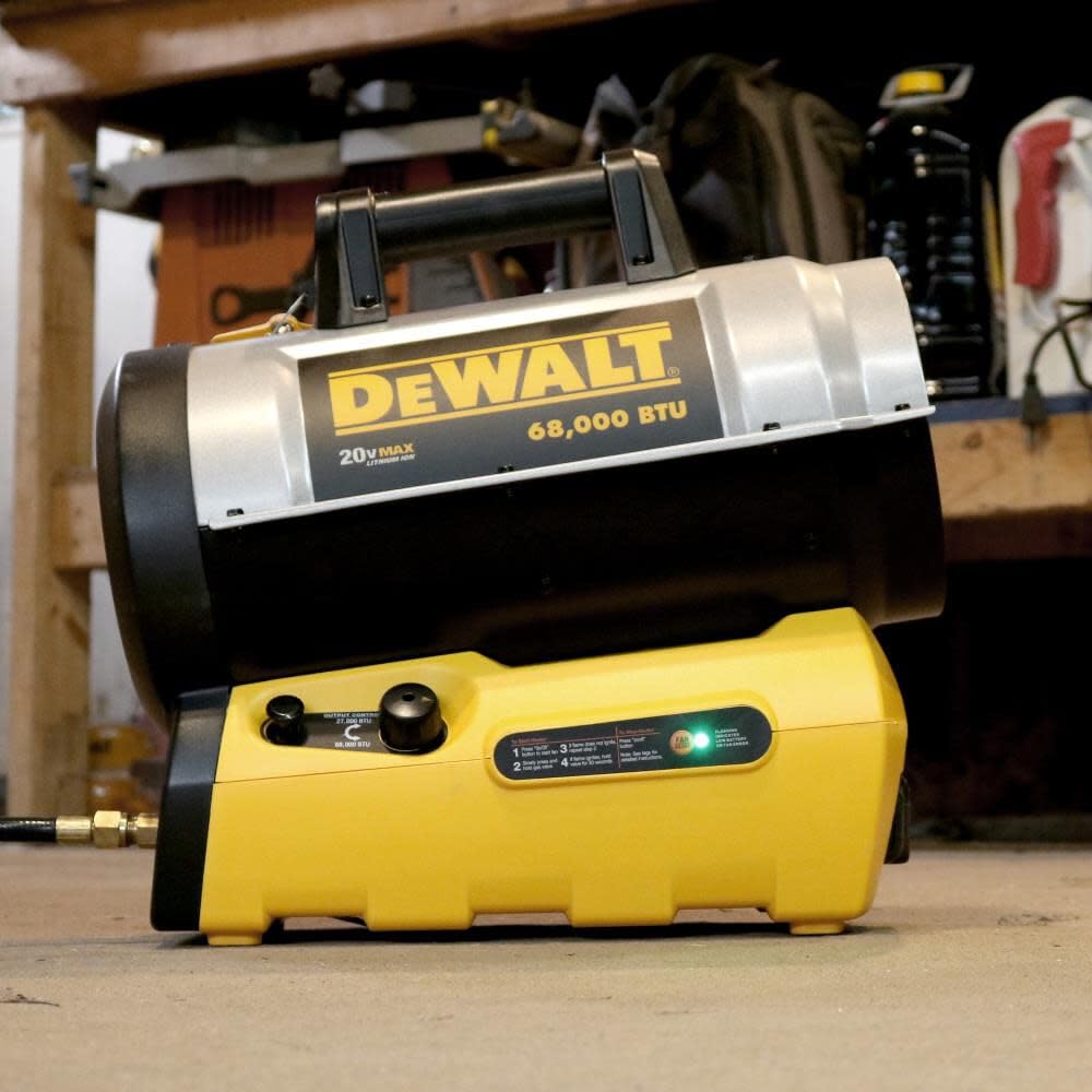 Cordless DEWALT 68,000 BTU Portable Forced Air Propane Heater