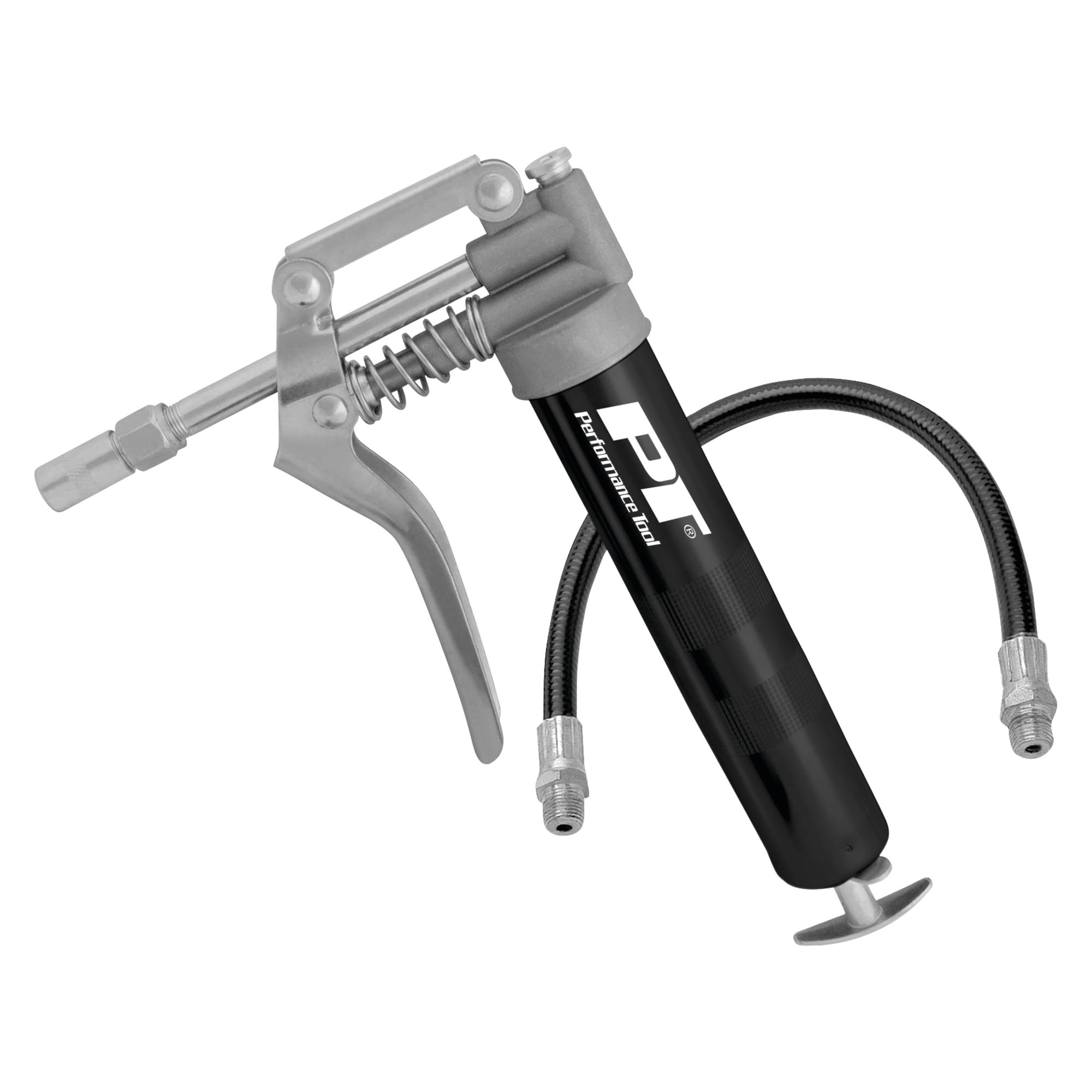 Mini Grease Gun Performance Tool W54198 (3 oz) With 12 inch Flexible Hose and 5.5 inch Rigid Extension Pipe