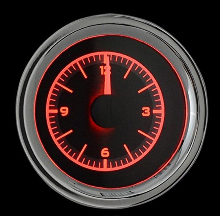58-62 Chevy Corvette Dakota Digital Analog Clock Gauge use with VHX gauges only Black Alloy Red Backlighting VLC-58C-VET-K-R