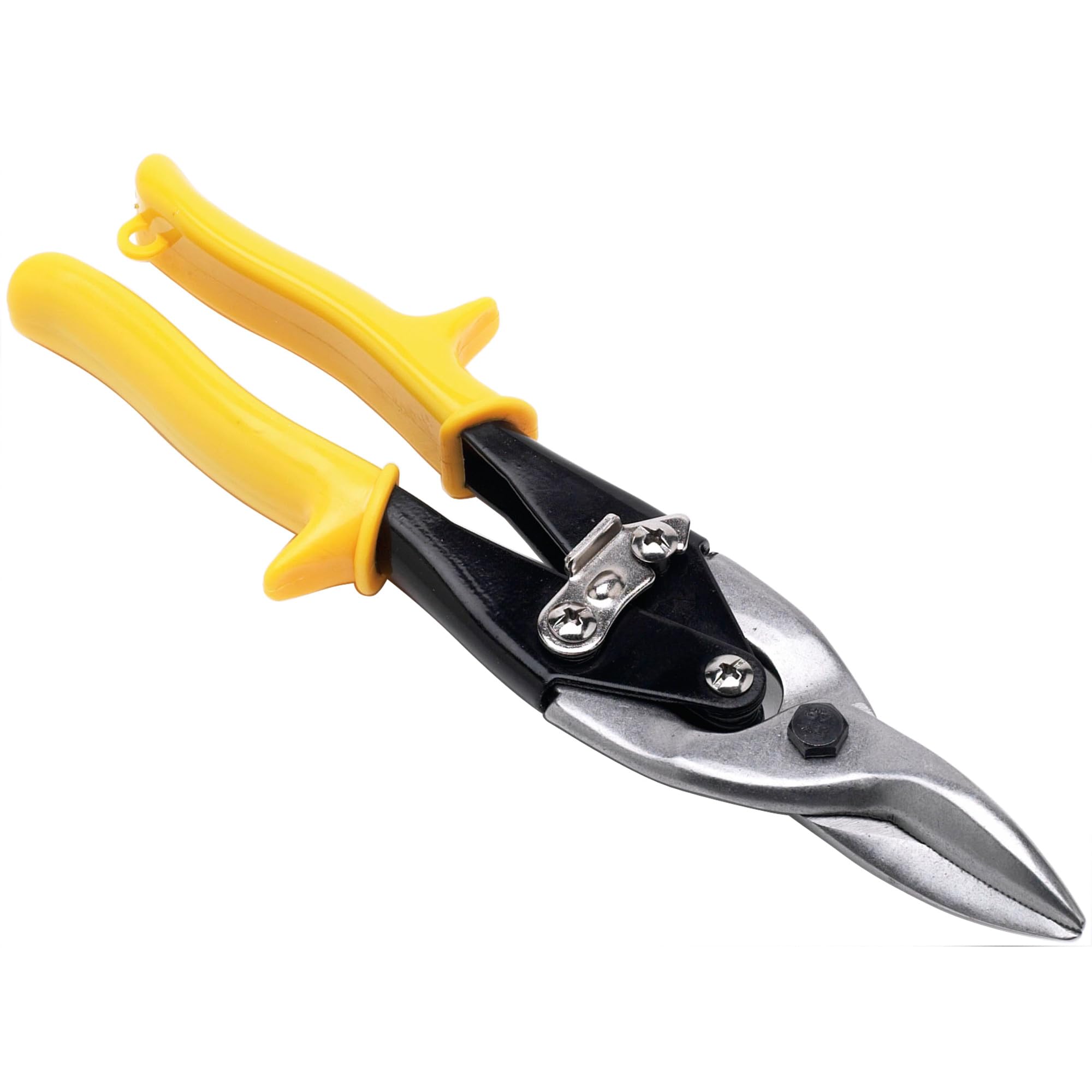 10 Inch Performance Tool W2043 Center Cut Aviation Tin Snip for Cutting Metal Sheet, Chrome Vanadium Steel with Forged Blade, Straight Aviation Snips for Safety Latch, and Hanging Hole