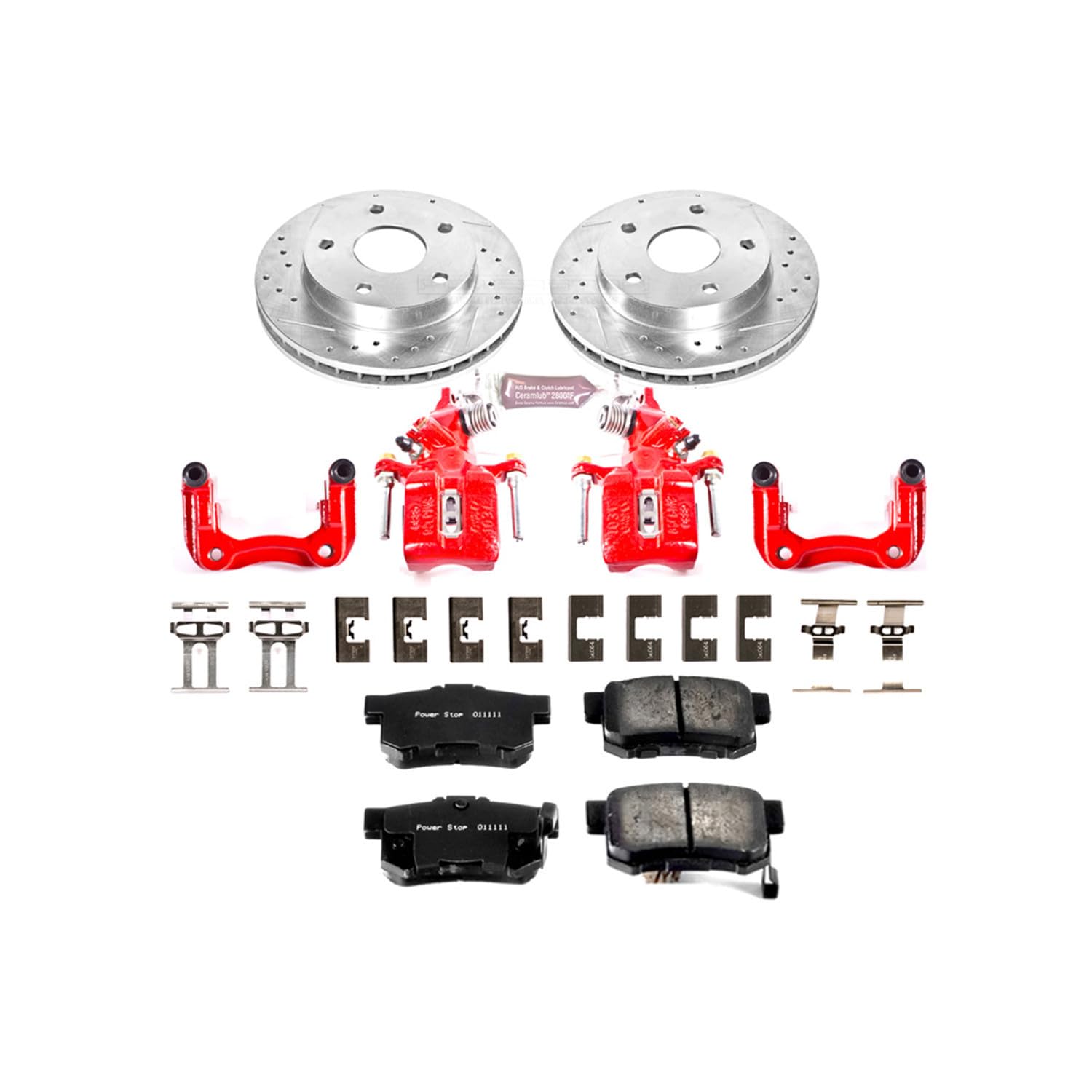 Power Stop 1-Click Performance Brake Kit with Caliper For Acura TSX 2004-2008, Honda Accord 2003-2007 [Model Specific]