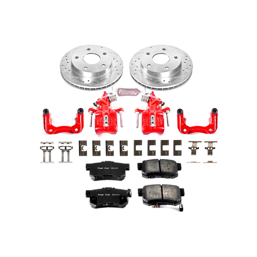 Power Stop 1-Click Performance Brake Kit with Caliper For Acura TSX 2004-2008, Honda Accord 2003-2007 [Model Specific]