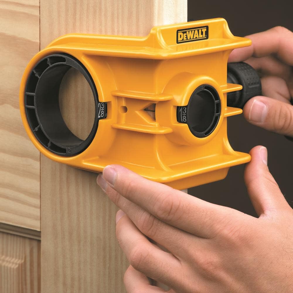 DEWALT Installation Kit Door Lock, C-Clamp Design, For Metal or Wood Doors, 2 Adjustable Bushings, Easy Installation (D180004)