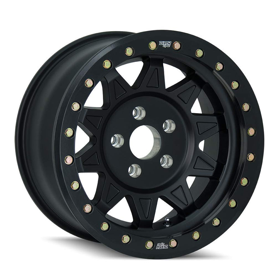 RACE ROADKILL 17x9, Bolt Pattern: 8x6.5/, Offset: -14, MATTE BLACK W/SIMULATED RING, set of 1