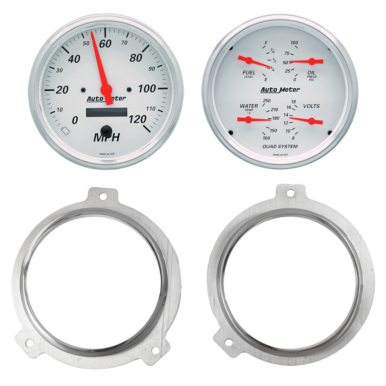 AutoMeter Dash Kit Direct Fit, 2 Pc, Chevy Car 51-52, 2 X 5, Arctic White (7038-03)
