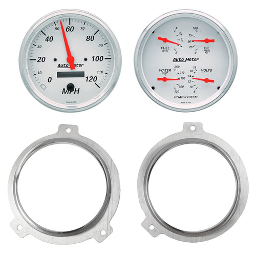 AutoMeter Dash Kit Direct Fit, 2 Pc, Chevy Car 51-52, 2 X 5, Arctic White (7038-03)