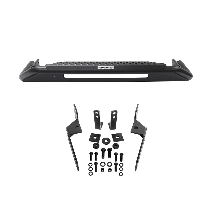 Go Rhino RC3 Bull Bar Skid Plate w/Center Steel Step, Hole for 20" Single Row LED Light Bar, & Mounting Brackets | Textured Black | 565660T | Fits 2016-2023 Toyota 4Runner (See Description)