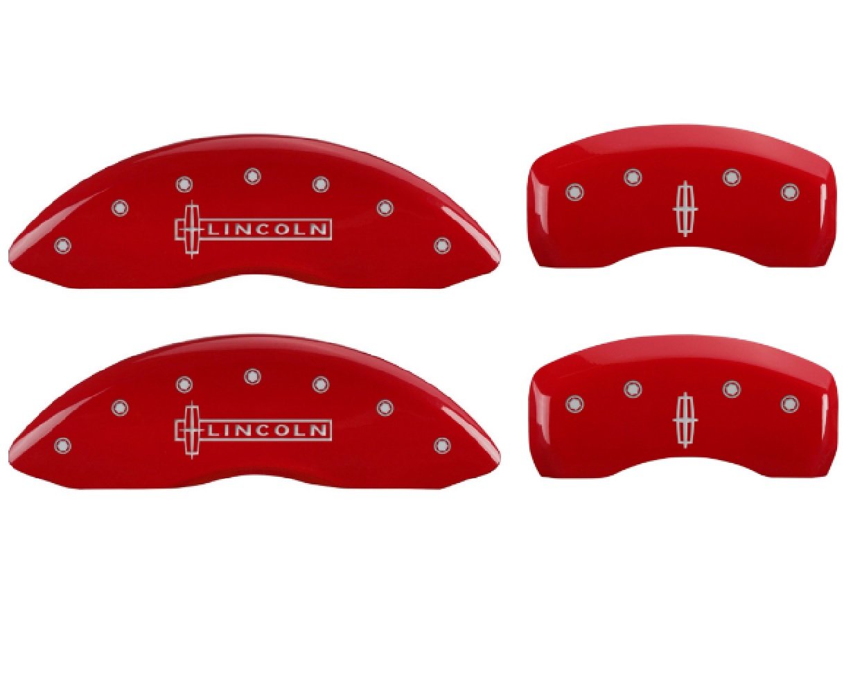 MGP Caliper Covers Red Powder Coat Finish 36023SLC1RD Silver Characters Disc Brake Caliper Cover (Set of 4)