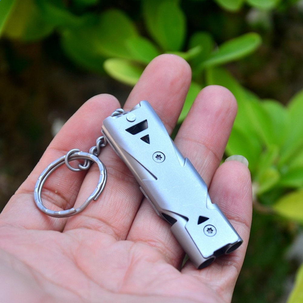 Portable survival whistle hiking stainless steel amping easy to use high decibel emergency outdoor anti-st
