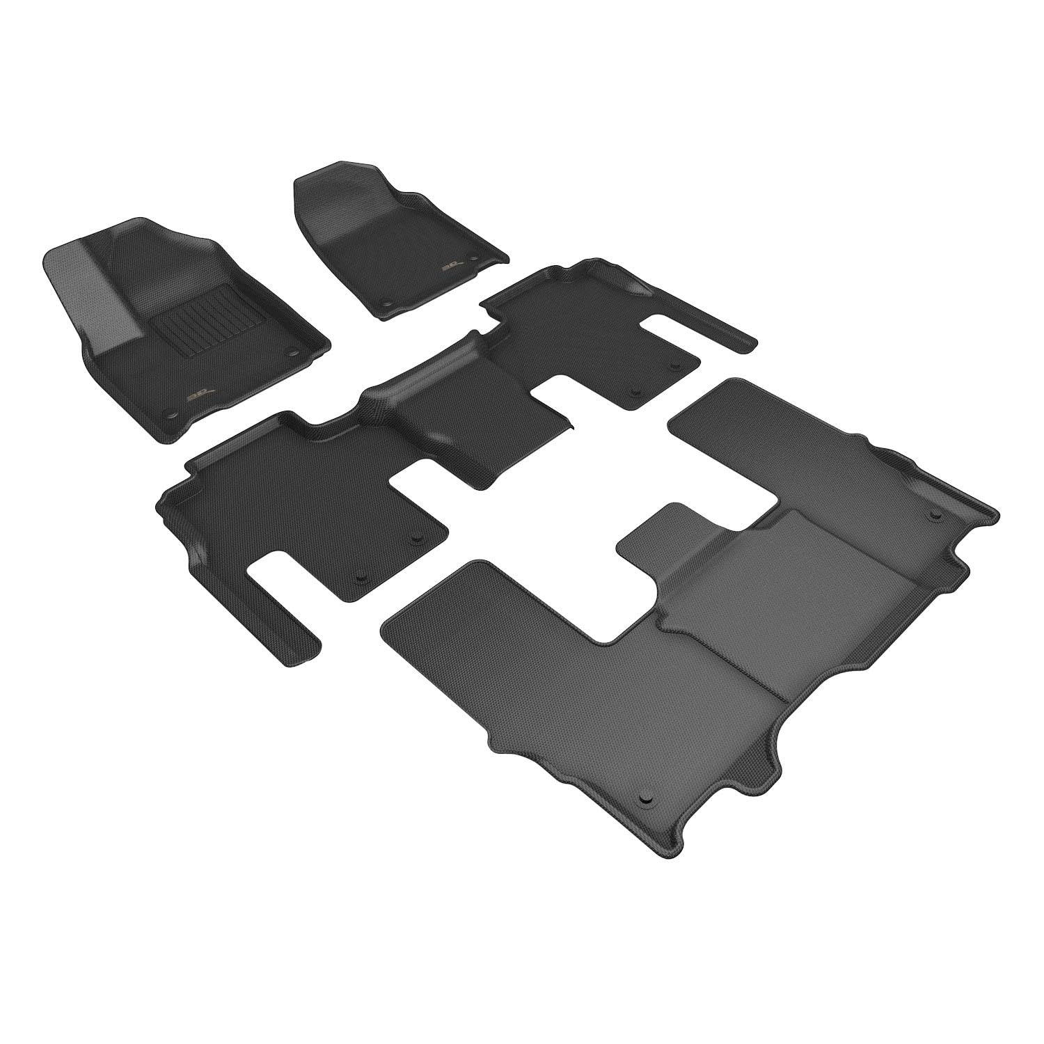MAXpider 3D Custom Fit Kagu Floor Mat (Black) Compatible with Jeep Wagoneer 8 Seat 2022-2026 - R1 R2 R3