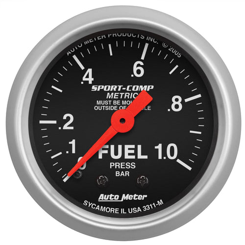 Auto Meter Sport-Comp 3311-M Mechanical Fuel Pressure Gauge