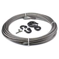Galvanized Steel Cable Wire Rope with Hook, WARN 77594 Winch Accessory, 1/2" Diameter x 75' Length