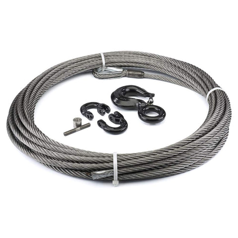 Galvanized Steel Cable Wire Rope with Hook, WARN 77594 Winch Accessory, 1/2" Diameter x 75' Length