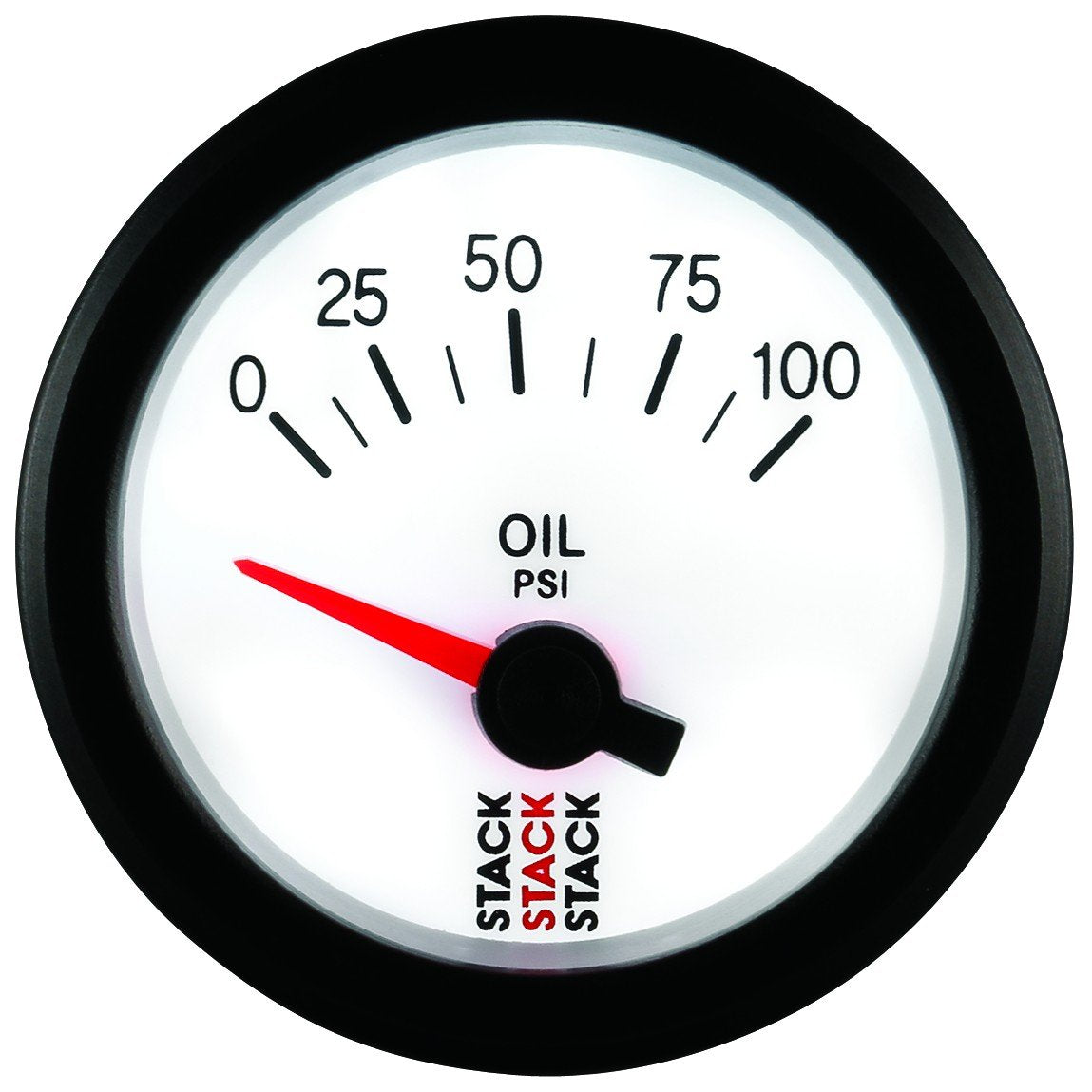 52mm STACK ST3252 White 1/8" NPTF 0-100 PSI Electric Oil Pressure Gauge
