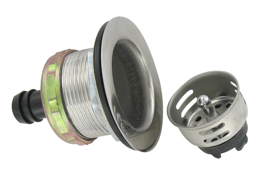 Sink Drain Valterra A01-2011VP with Strainer Basket Silver Carded