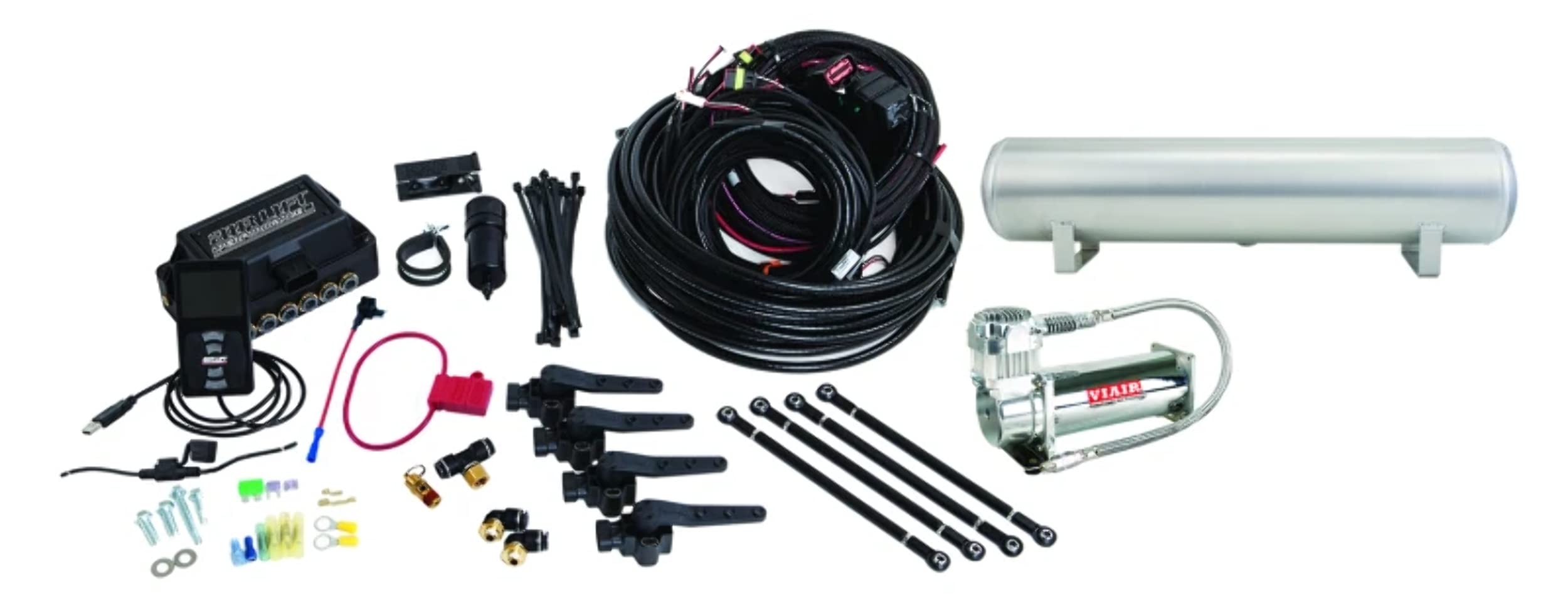 3H System Air Lift 27692 (1/4" Air Line, 4 Gallon 5-Port Lightweight Aluminum Tank, VIAIR 444C Compressor)