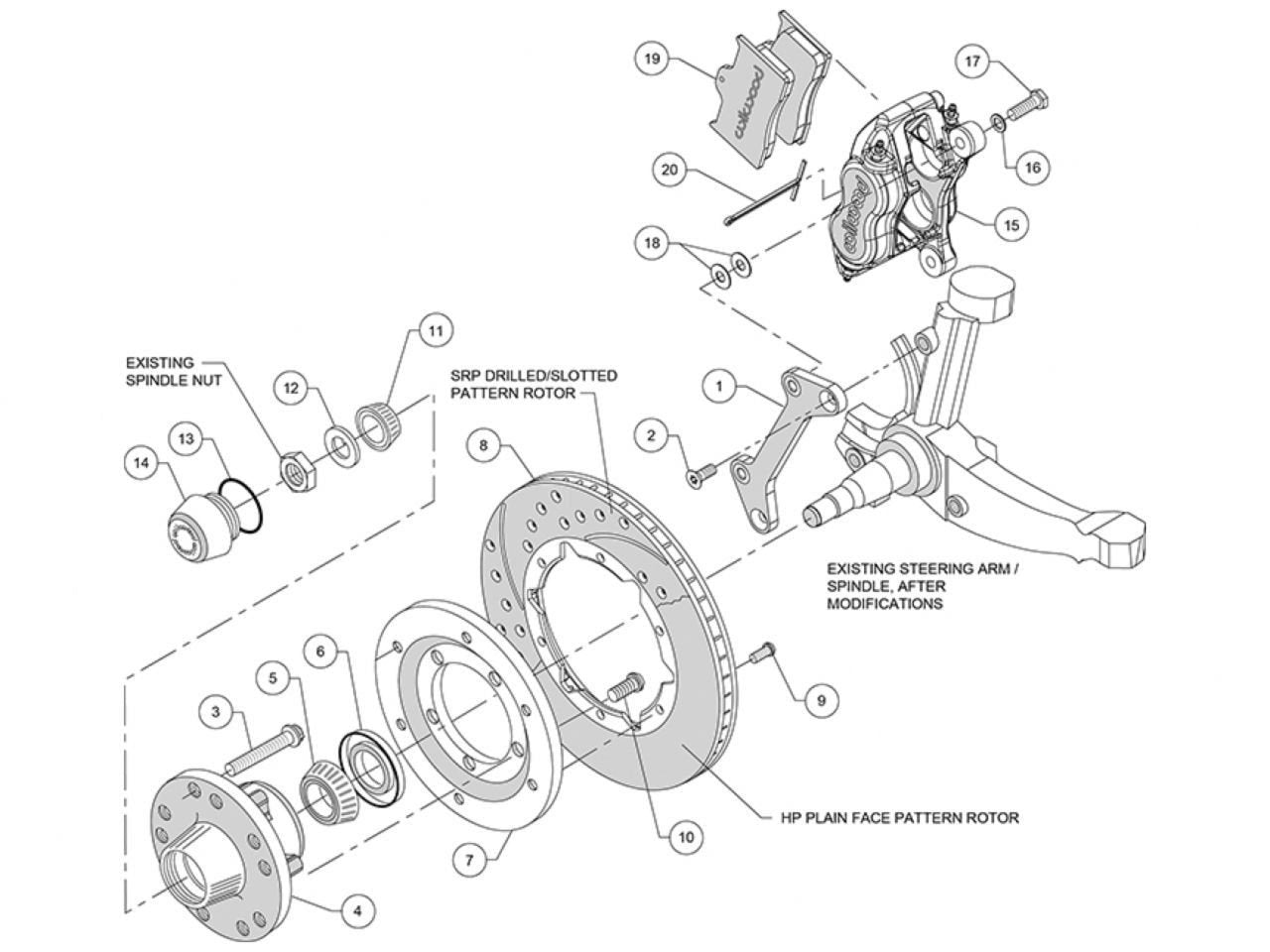 Front Brake Kit Wilwood 14011009DR