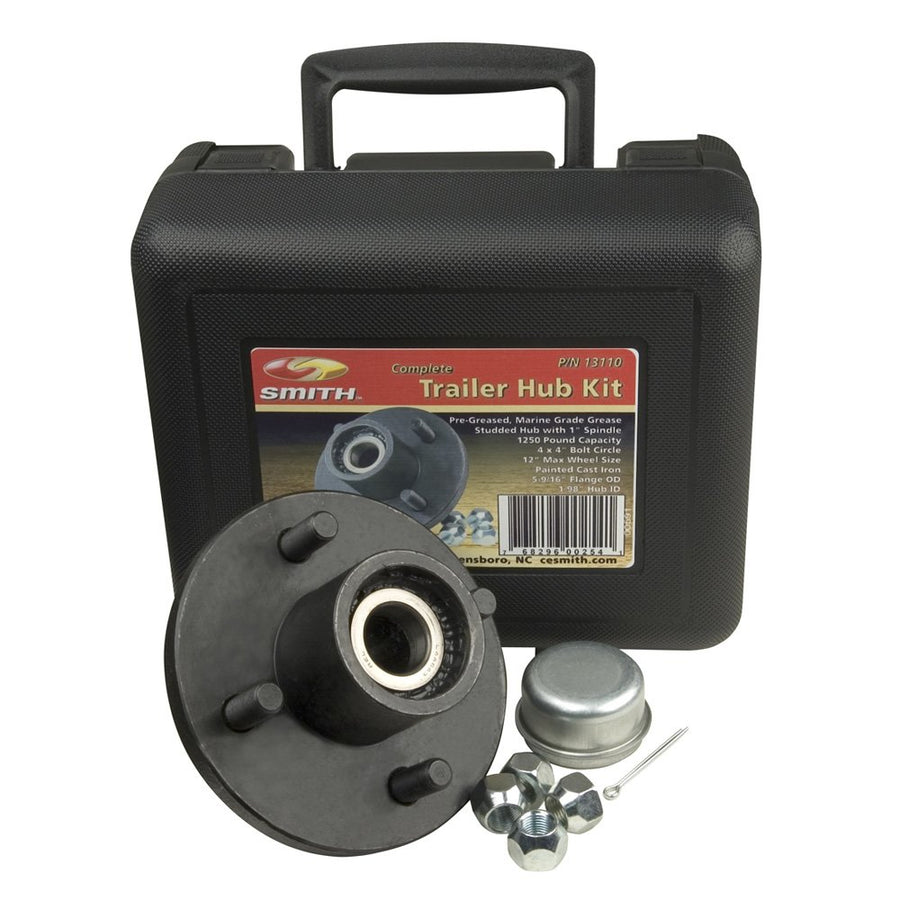 13110 CE Smith Trailer Hub Kit - 1” Spindle and 4 Studs x 4” Diameter - Boat Trailer Hub Kit - 1250-lb Capacity