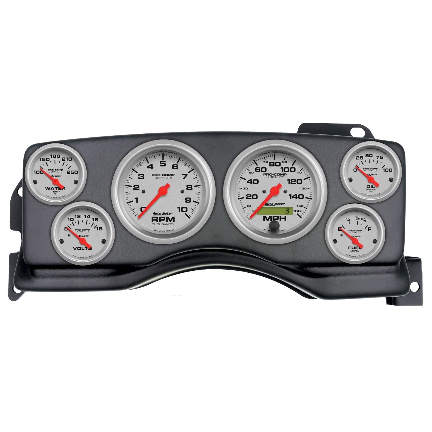 AutoMeter Dash Kit Direct Fit, (3 3/8" X2, 2 1/16" X4), Ford Mustang 90-93, Ultra-Lite (2927-13)