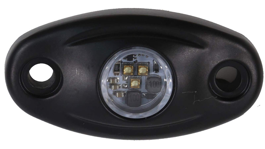 T-H Marine Oval High Intensity Courtesy (Rock) Light - Black Housing - Green LED-Pkgd.