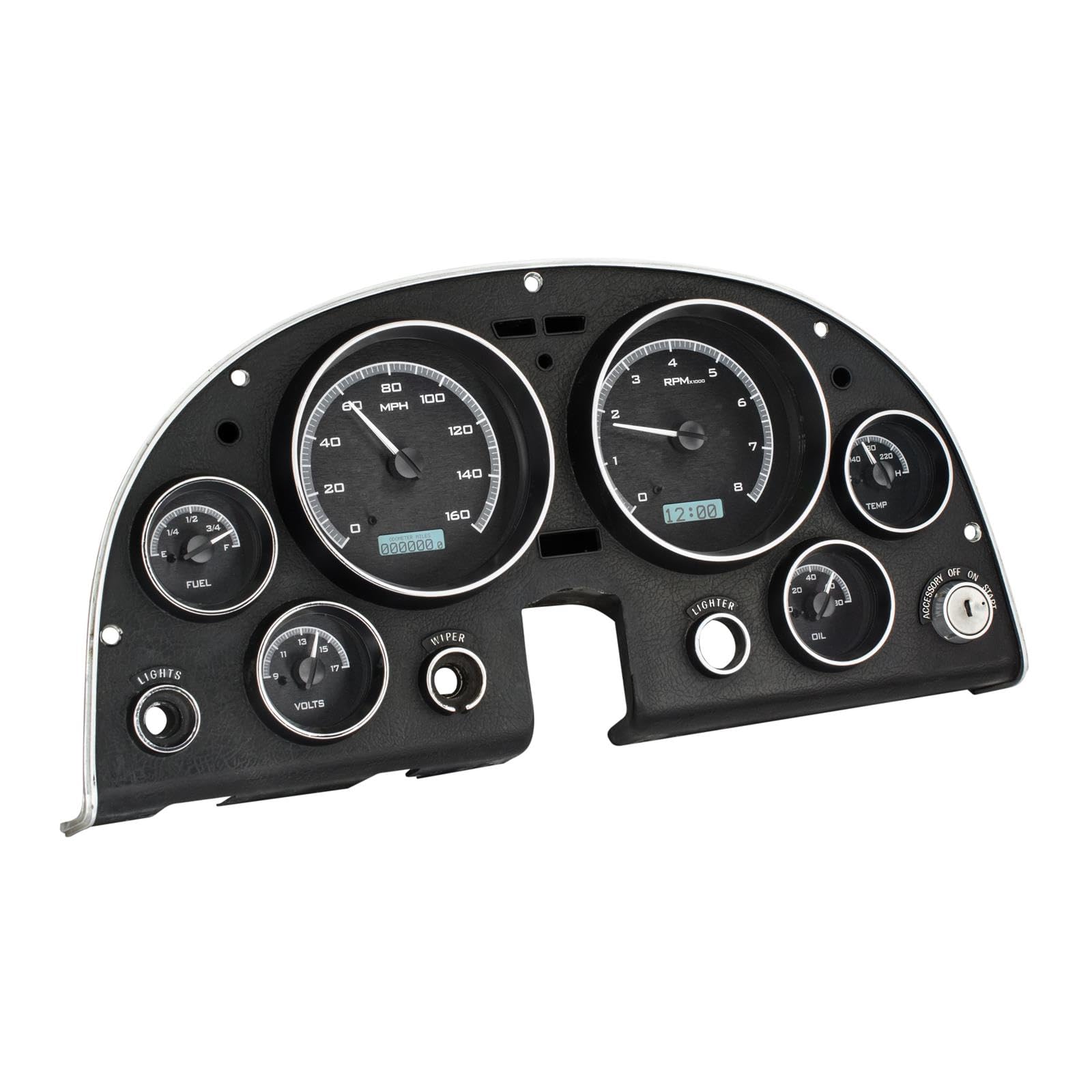 Dakota Digital VHX-63C-VET-K-W 63 - 67 Chevy Corvette Analog Dash Gauge System Black Alloy White