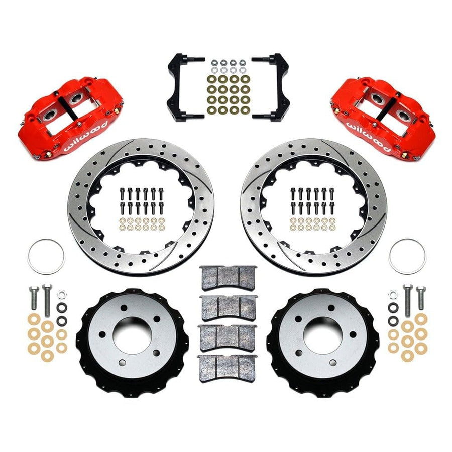 WILWOOD 140-11920-DR Rear Kit, FNSL4R, 12.88", Drilled, Red 84-87 Corvette C4