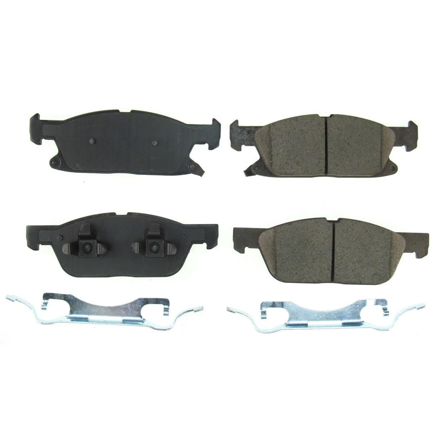 Front Brake Kit Power Stop For Ford Edge 2019-24 | Lincoln Nautilus 2019-21 - Ceramic Brake Pads With Installation Hardware, 17-2180