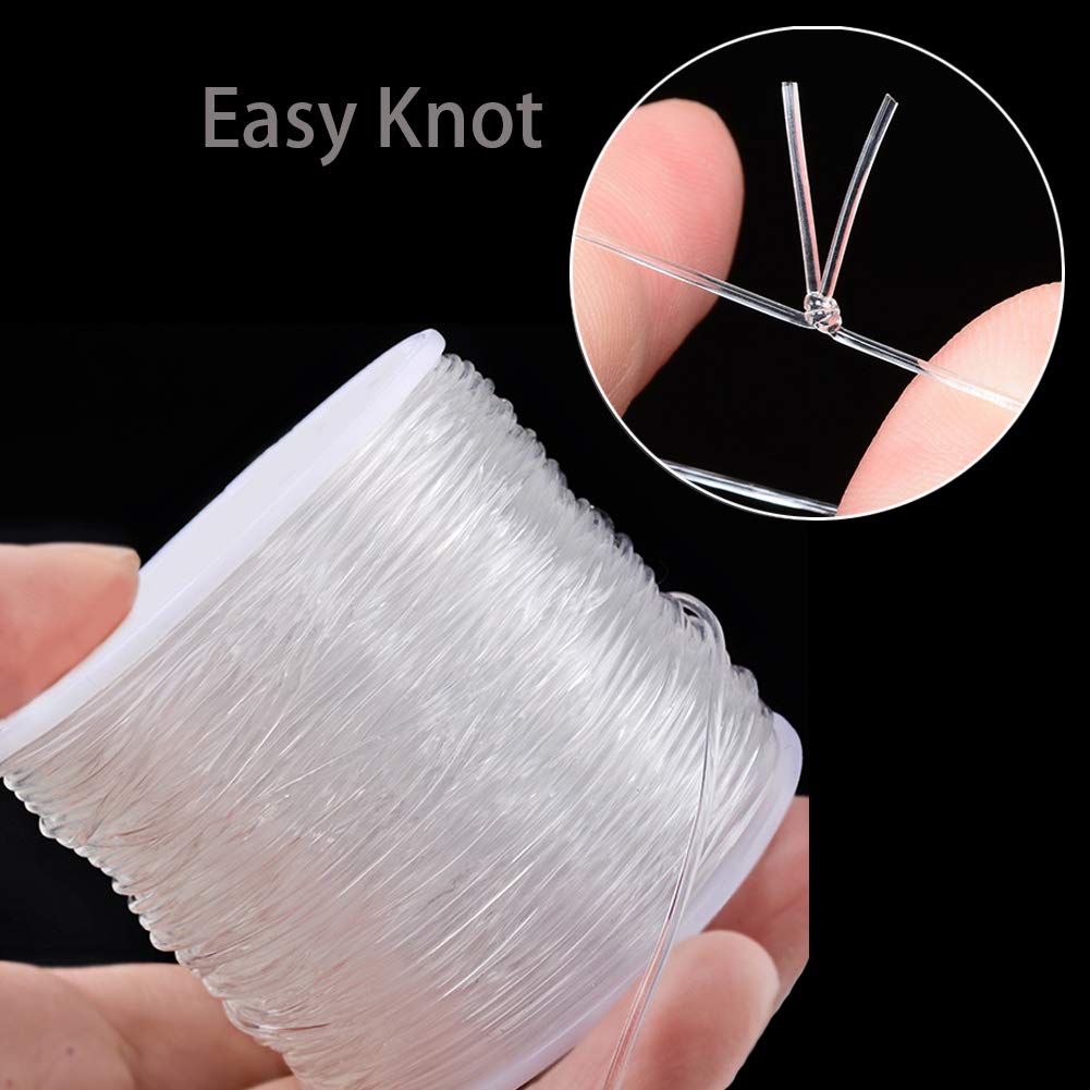 109 Yards JEWELEADER Clear Crystal Elastic Thread 0.7mm Stretch String Cord Crafting DIY Thread for Bracelets Gemstone Jewelry Making Beading Craft Sewing