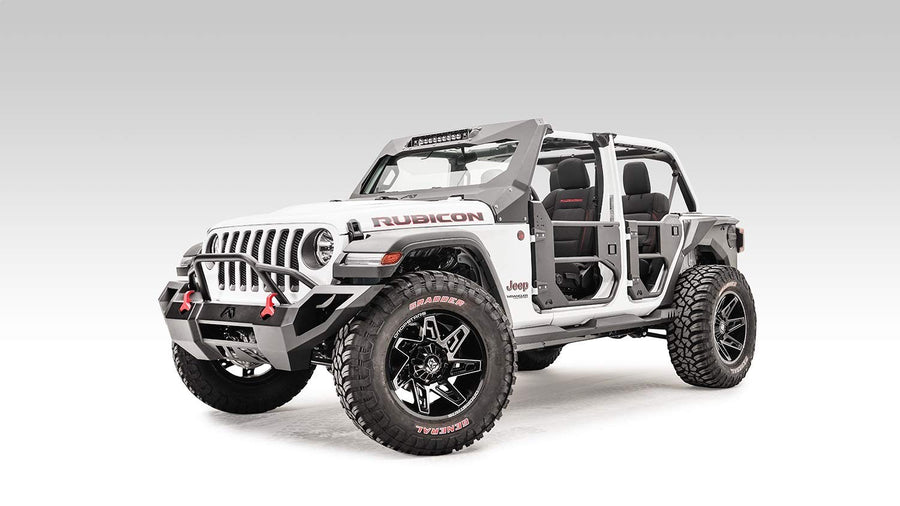 18-C Jeep Jl Fab Fours Front Half Tube Doors Bare Steel