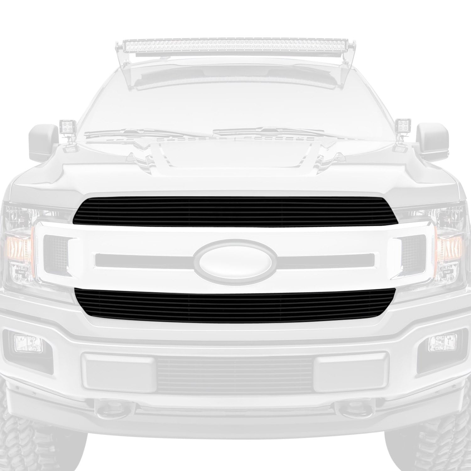 T-Rex Grilles F-150 2018-2020 XLT, Lariat Billet Grille, Black, 2 Pc, Insert, Does Not Fit Vehicles with Camera - PN #20571B