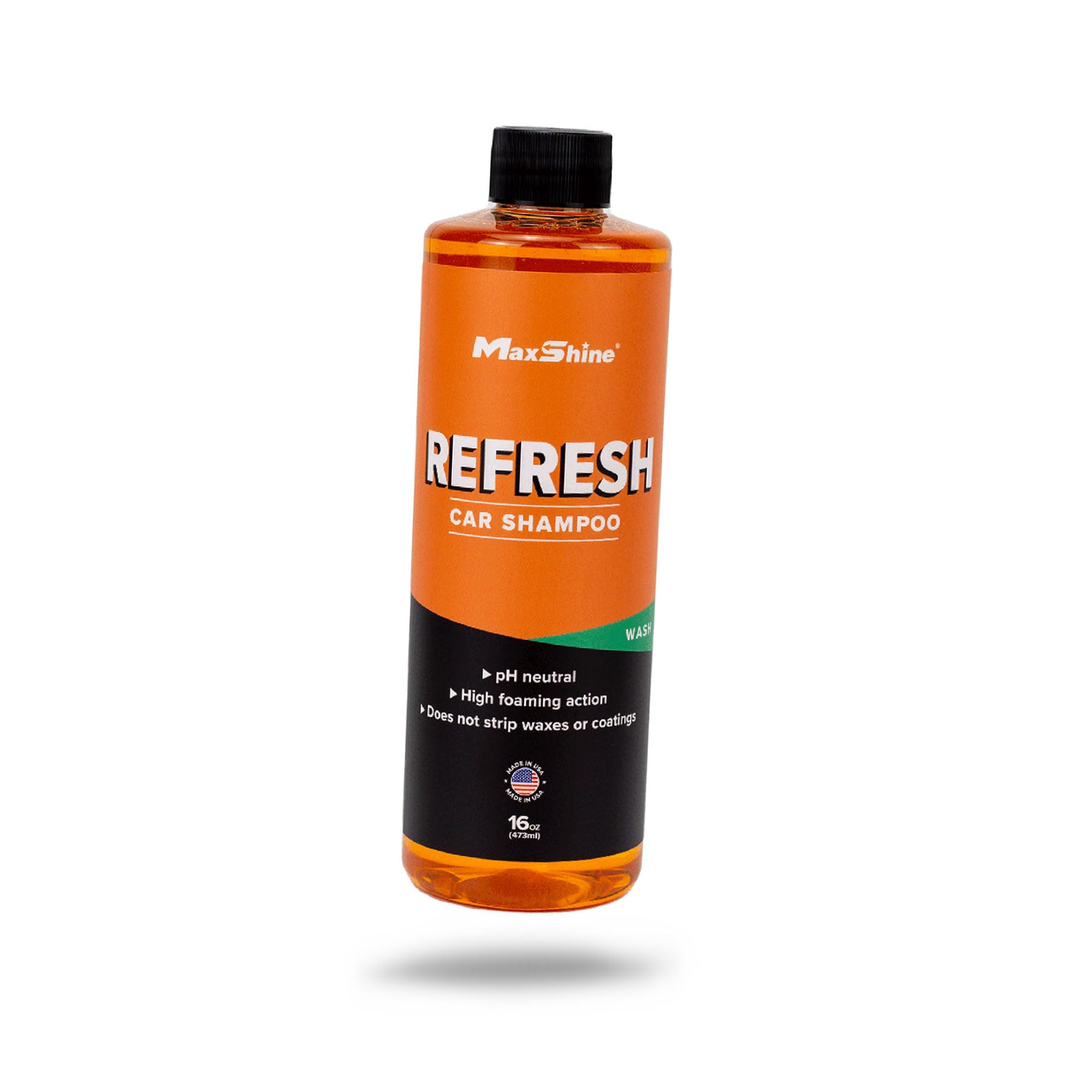 Maxshine REOZ16 Car Wash Shampoo, 16oz, White, Grape Scent | pH Neutral, Foaming, Biodegradable | Spot-Free, Streak-Free Finish, Safe for All Surfaces