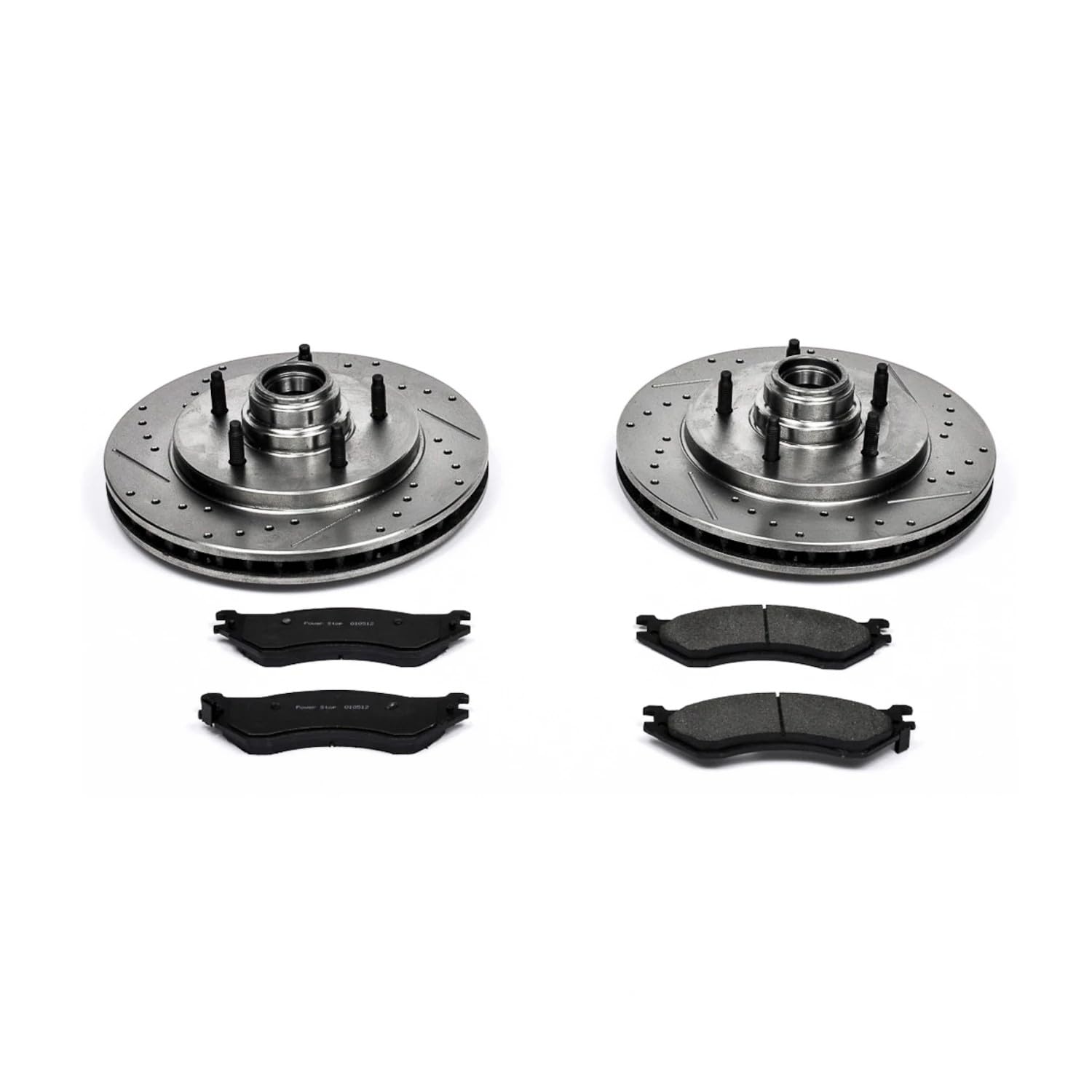 Z23 Carbon Fiber Brake Pads Power Stop K1878 with Drilled & Slotted Brake Rotors Kit