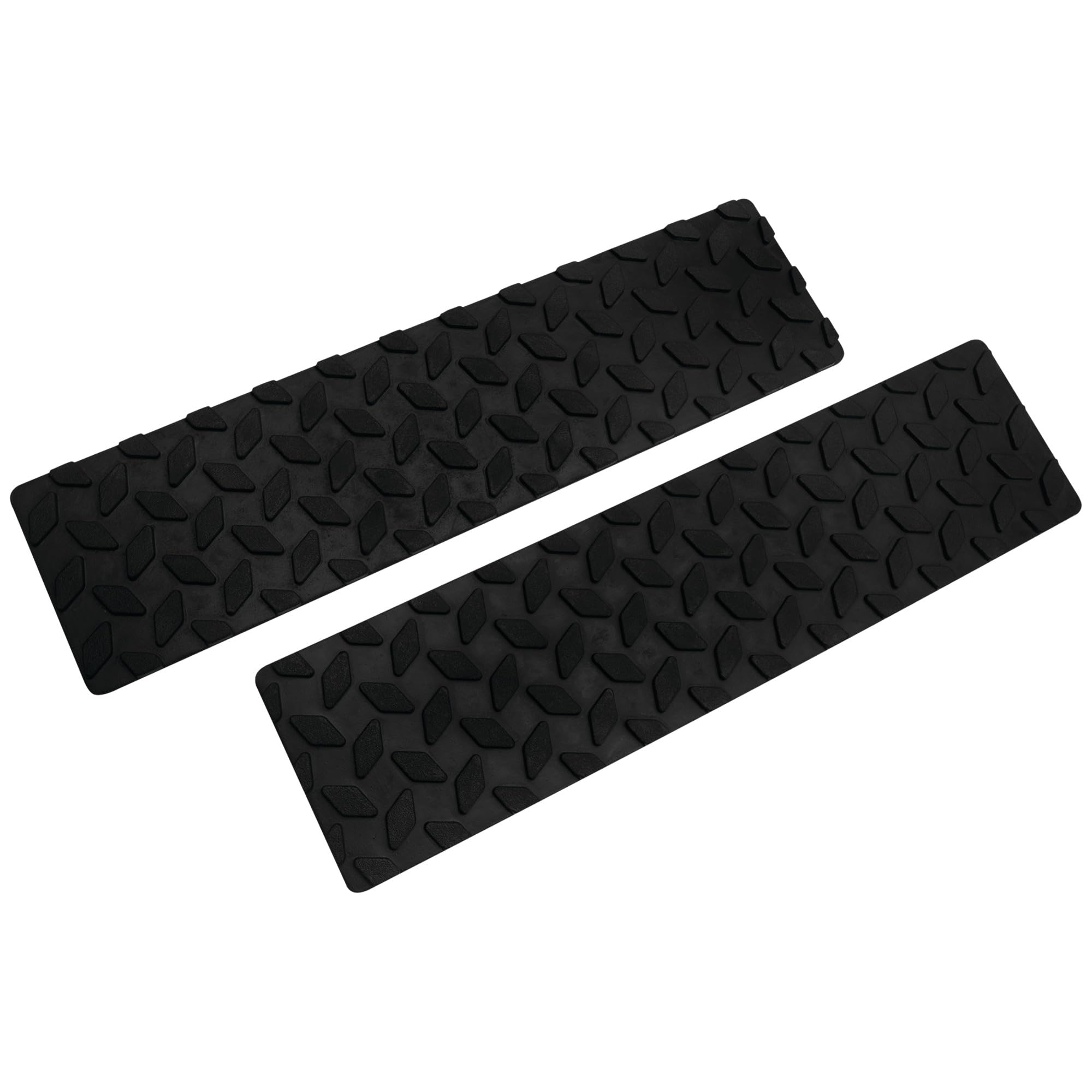 W1893 Performance Tool 4-Inch x 15-1/2-Inch Diamond Tread Rubber Step Mats - Non-Skid Adhesive Traction for Trailers, Trucks, Boats, and More