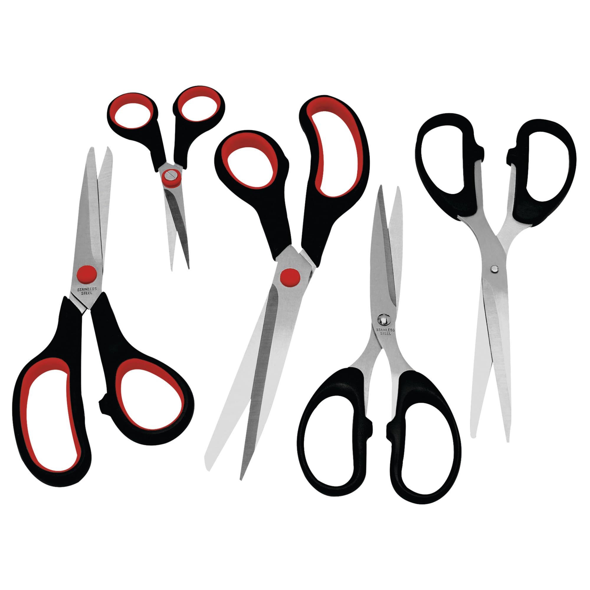 5-Piece Performance Tool 1922 Versatile Stainless Steel Blade Scissors Set with Various Styles and Handle Sizes for Multiple DIY Projects and Tasks