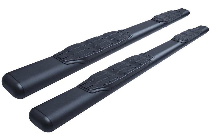 5" Go Rhino Oval 1000 Series Sidesteps & Brackets | Mild Steel, Textured Black | 105451687T | Fits 2020-2024 Jeep Gladiator JT, 4-Door