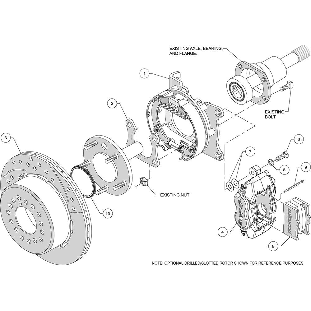 Pro-Series Wilwood Park Brake Kit for Small Ford with 2.50" Offset