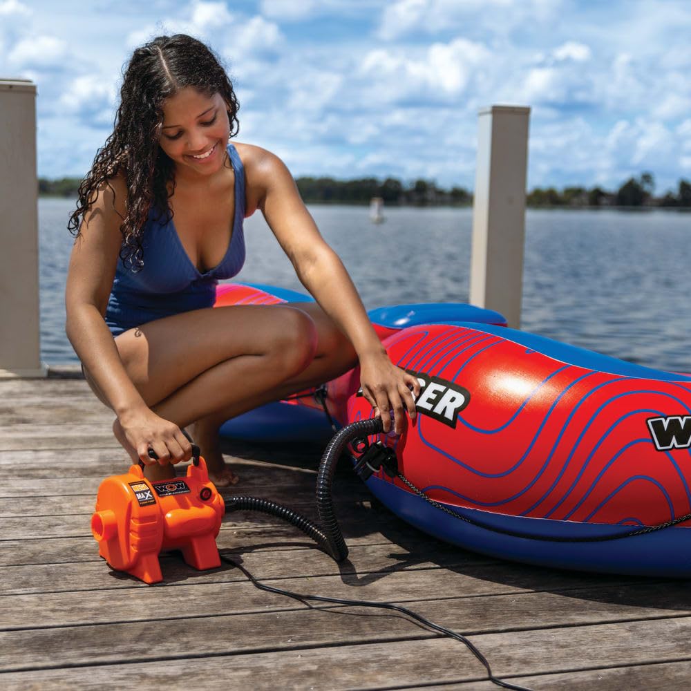 Electric Air Inflator - WOW Sports Mega Max Air Pump For Inflatables - Great For Towables & Boat Accessories - Comes with a Cord, 3.0 PSI