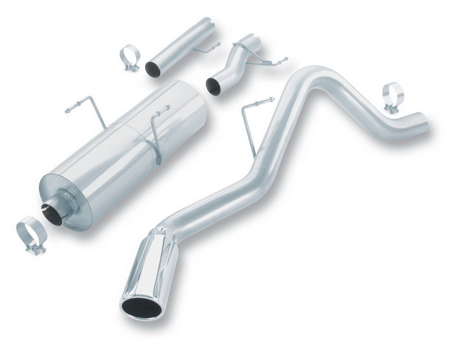 Borla Boomers 40060 Blow Torch Muffler Center/Center 2.25 in. Inlet 14 in. x 8.5 in. x 5.5 in. Case Size 4 in. Round Tip Oval Body T-304 Stainless Steel Borla Boomers Blow Torch Muffler